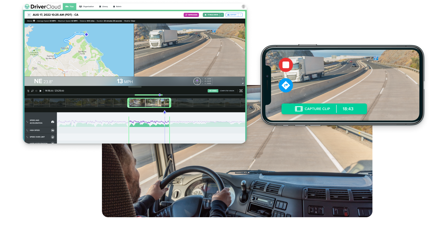 The first fully Cloud-based video solution for commercial vehicles.